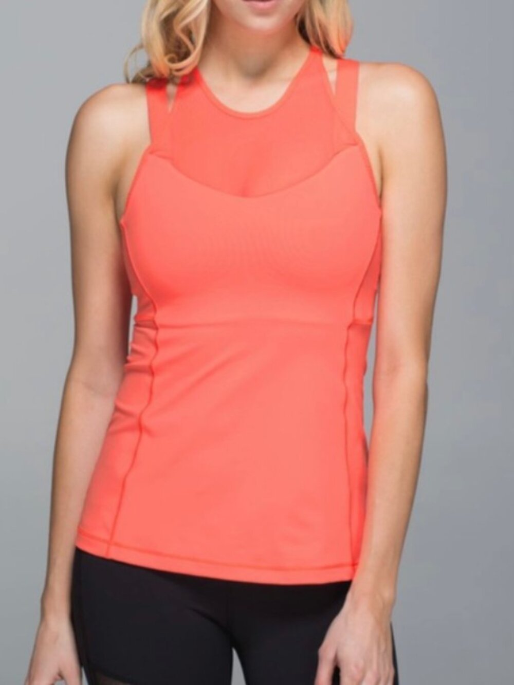 Lululemon Running In The City Pink Active High Support Build-In Tank Top